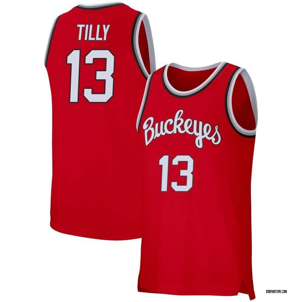 Men's Christoph Tilly Ohio State Buckeyes Replica Retro Basketball Jersey - Scarlet