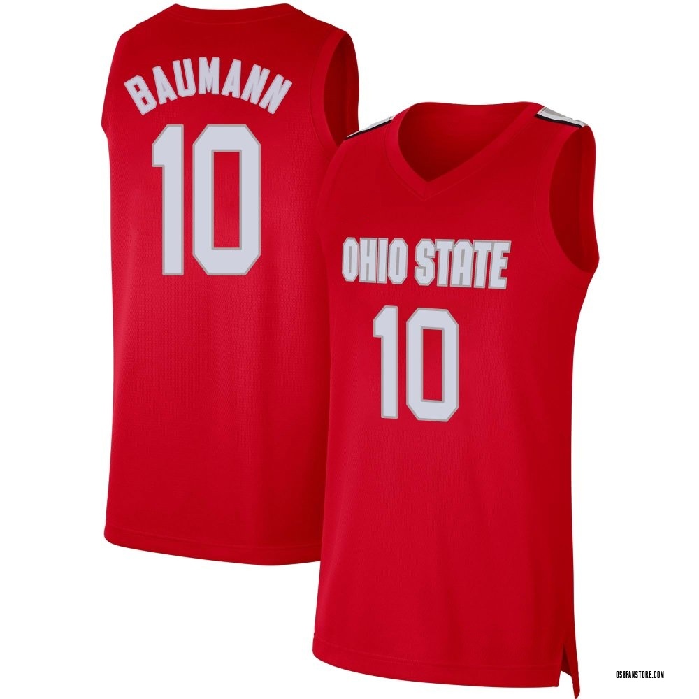 Men's Colby Baumann Ohio State Buckeyes Limited Retro Basketball Jersey - Scarlet