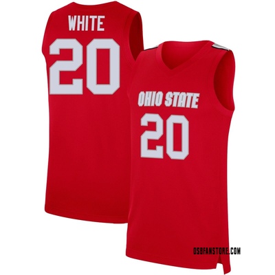 Men's Colin White Ohio State Buckeyes Replica Scarlet Basketball Jersey - White