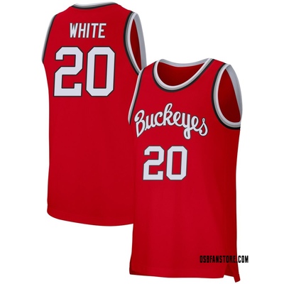 Men's Colin White Ohio State Buckeyes Replica Scarlet Retro Basketball Jersey - White