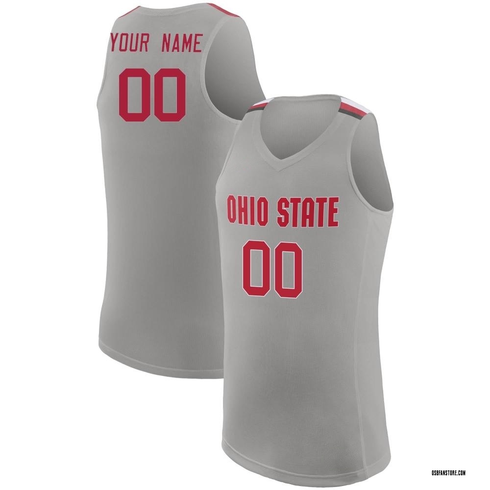 Men's Custom Ohio State Buckeyes Replica Basketball Jersey - Gray
