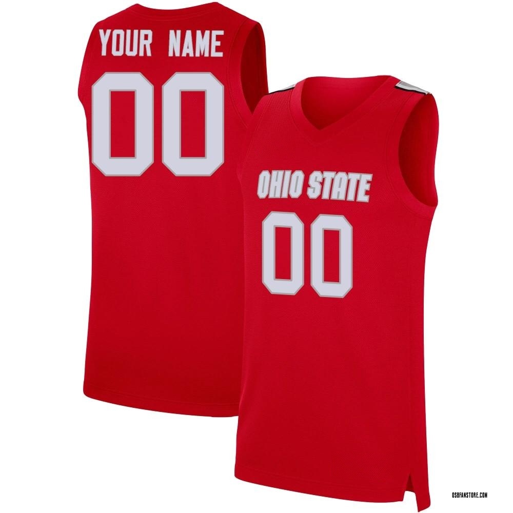 Men's Custom Ohio State Buckeyes Replica Basketball Jersey - Scarlet