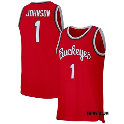 Men's Meechie Johnson Jr. Ohio State Buckeyes Replica Retro Basketball Jersey - Scarlet