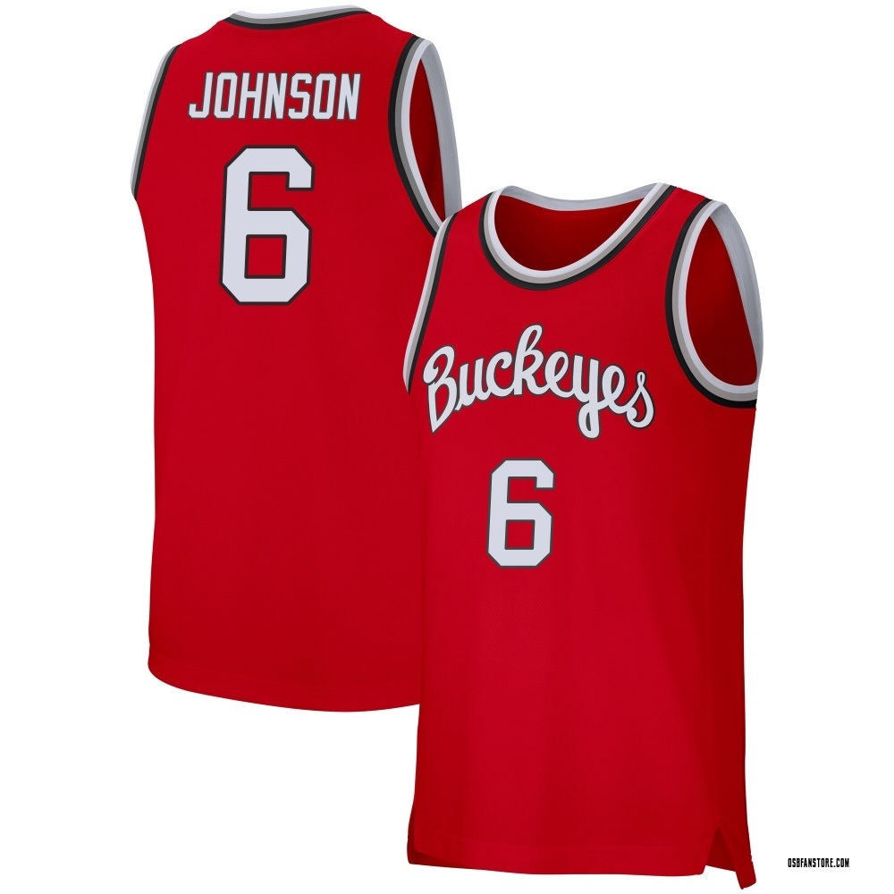 Men's Puff Johnson Ohio State Buckeyes Replica Retro Basketball Jersey - Scarlet