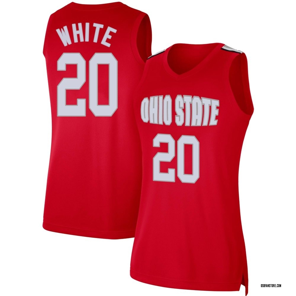 Women's Colin White Ohio State Buckeyes Limited Scarlet Retro Basketball Jersey - White