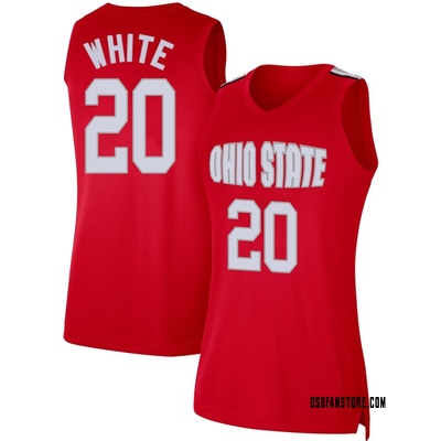 Women's Colin White Ohio State Buckeyes Limited Scarlet Retro Basketball Jersey - White
