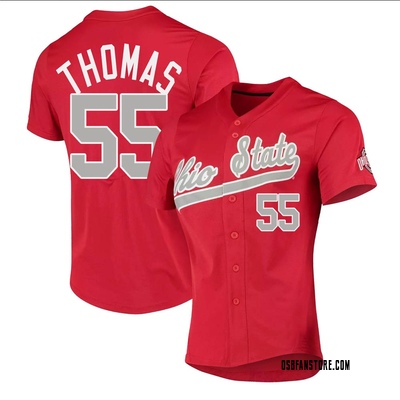 Women's Hank Thomas Ohio State Buckeyes Replica Vapor Untouchable Full-Button Baseball Jersey - Scarlet