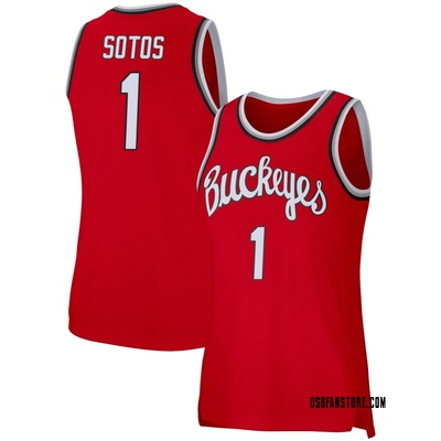 Women's Jimmy Sotos Ohio State Buckeyes Replica Retro Basketball Jersey - Scarlet