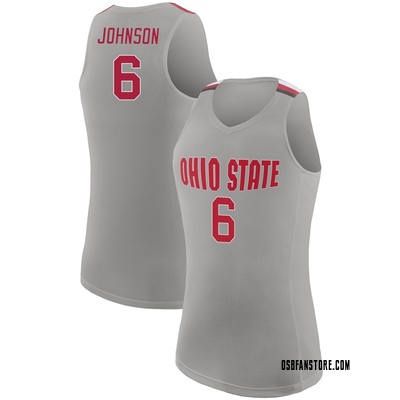 Women's Puff Johnson Ohio State Buckeyes Replica Basketball Jersey - Gray