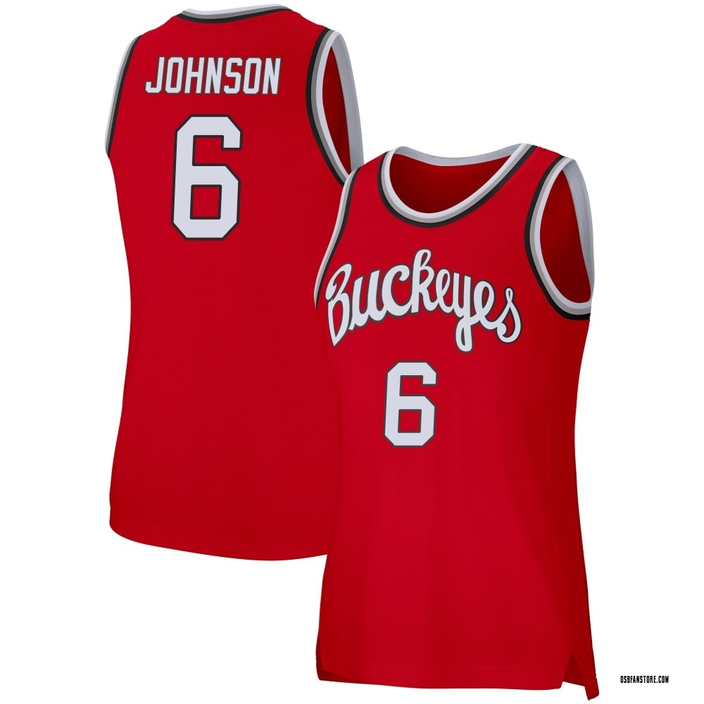 Women's Puff Johnson Ohio State Buckeyes Replica Retro Basketball Jersey - Scarlet
