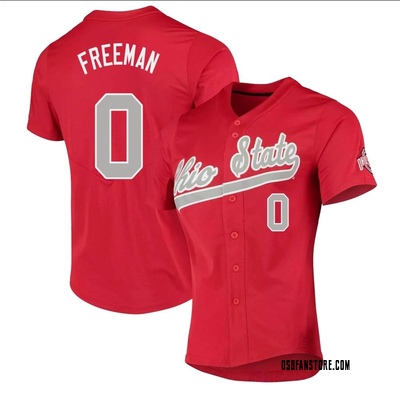 Women's Zach Freeman Ohio State Buckeyes Replica Vapor Untouchable Full-Button Baseball Jersey - Scarlet