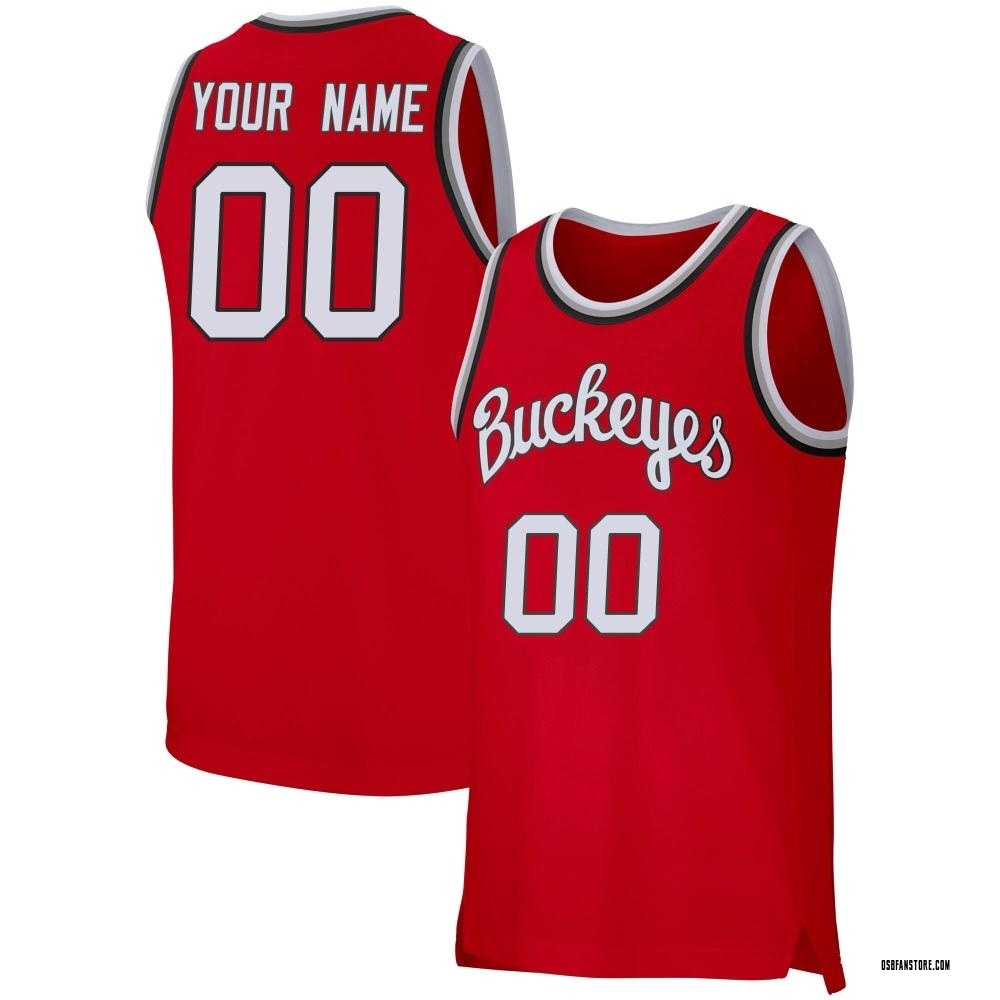 Youth Custom Ohio State Buckeyes Replica Retro Basketball Jersey - Scarlet