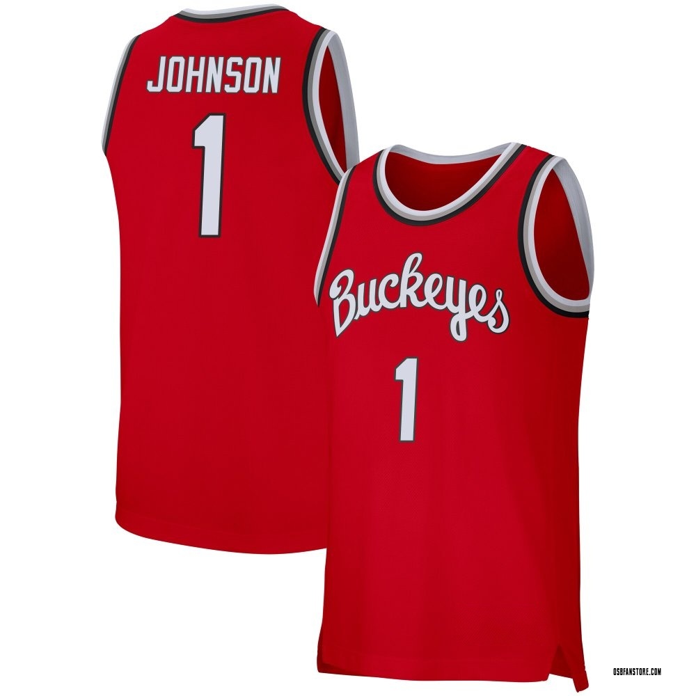 Youth Meechie Johnson Jr. Ohio State Buckeyes Replica Retro Basketball Jersey - Scarlet